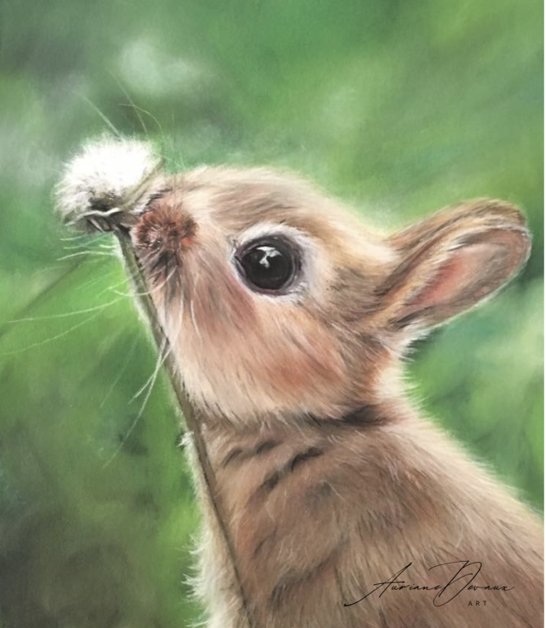 peinture animaliere , portrait animal personnalisé , lapin