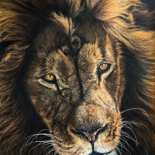 Lion pastel sec animal totem
